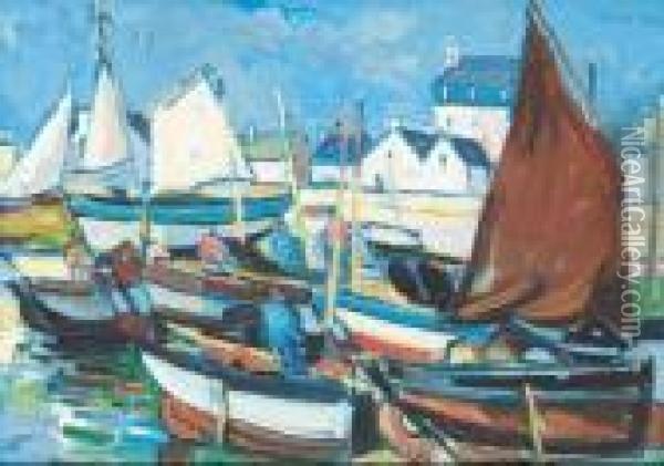 Concarneau, Le Port Oil Painting - Pierre De Belay