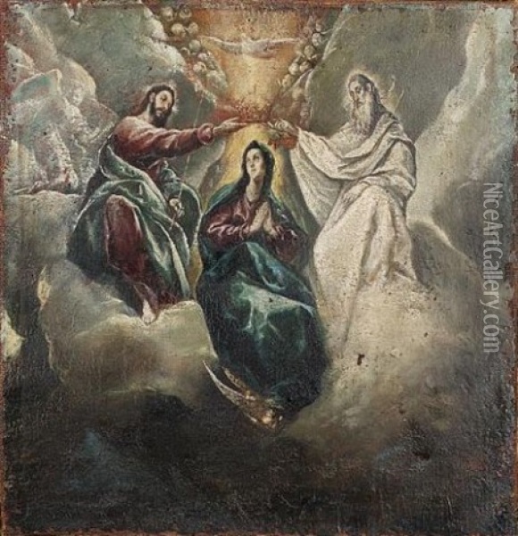 The Coronation Of The Virgin Oil Painting -  El Greco