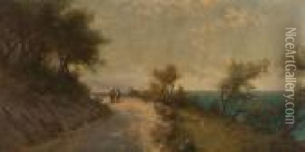 Strada Lungo Il Mare Oil Painting - Giacinto Bo