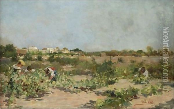 La Cosecha (The Harvest) Oil Painting - Jose Villegas y Cordero