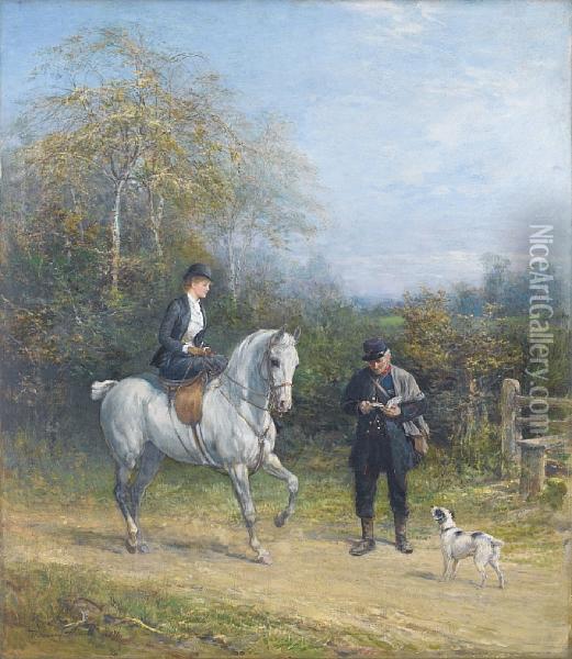 A Timely Arrival Oil Painting - Heywood Hardy