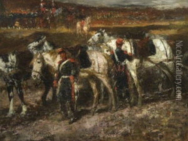 Ziehende Truppen Oil Painting - Otto Von Faber Du Faur