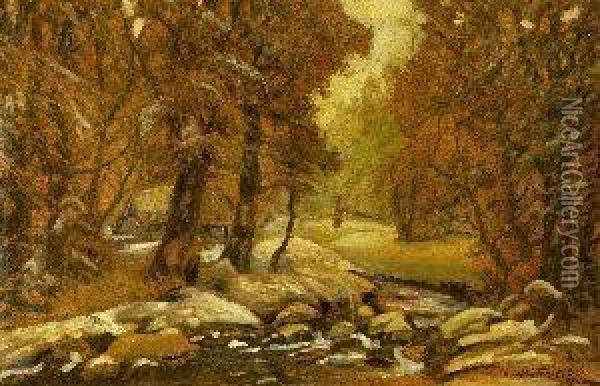Landscape With Trees Oil Painting - Constantin Alexandr. Westchiloff