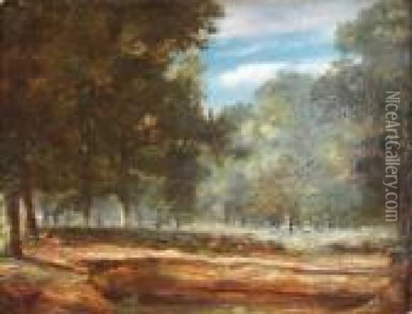 Wooded Landscape Oil Painting - Henry Ladbrooke