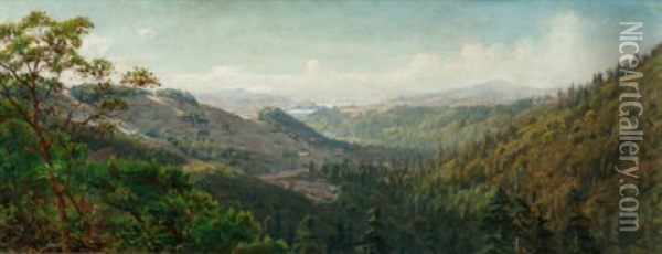 Mountain Landscape Oil Painting - Thaddeus Welch