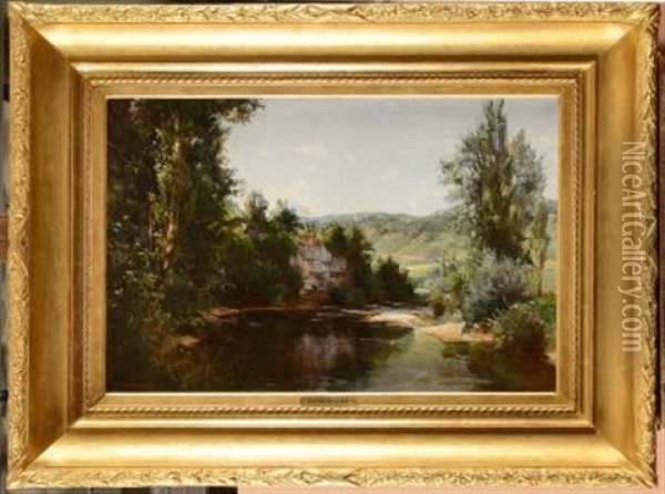 Paysage Presume Du Doubs Oil Painting - Marcel Ordinaire