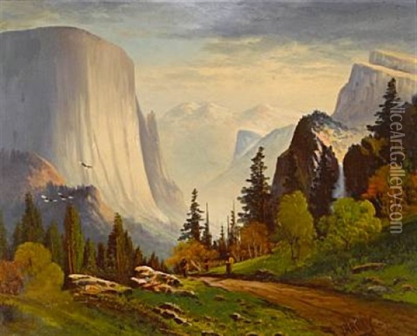 Yosemite Valley Oil Painting - Joseph Henry Riley