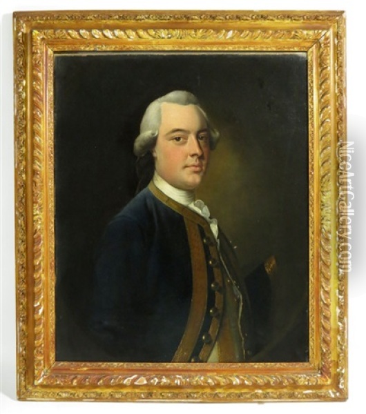 Portrait Of A Naval Officer, Traditionally Identified As Sir George Pocock (1706-1792) Oil Painting - Thomas Hudson