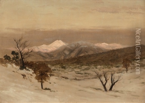 Mountain Landscape With Brush Oil Painting - Lockwood de Forest