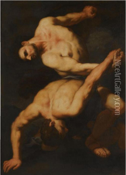 Hercules And Cacus Oil Painting - Antonio Zanchi