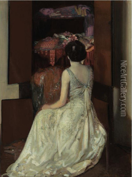 The Open Cabinet Oil Painting - Howard Gardiner Cushing