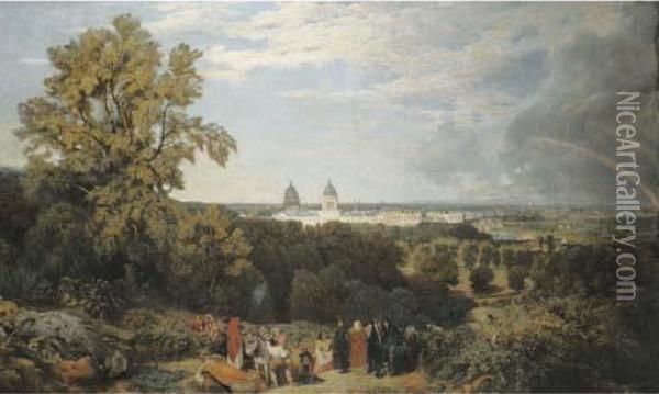 View Of The Royal Hospital Oil Painting - Willis A. Adams