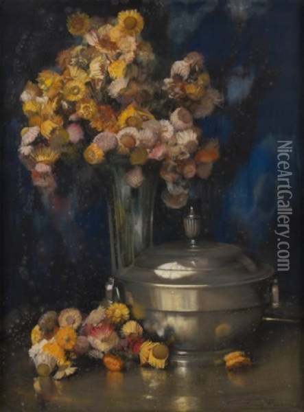 Composition Florale Avec Soupiere Oil Painting - Firmin Baes