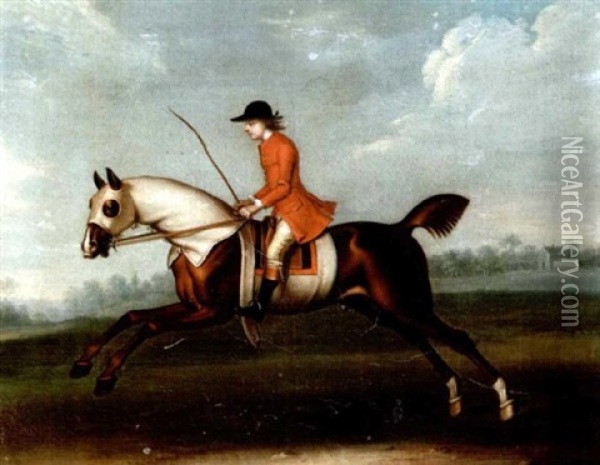 A Training Groom Excercising A Chestnut Racehorse Oil Painting - James Seymour