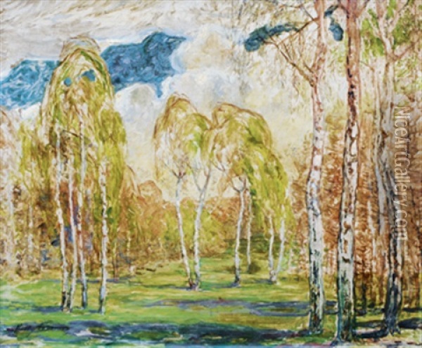 Birches Oil Painting - Molly Cramer