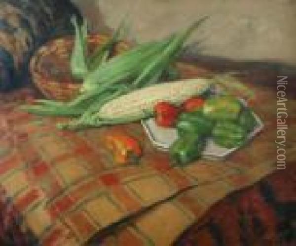 Still-life With Vegetables Oil Painting - Tavik Frantisek Simon