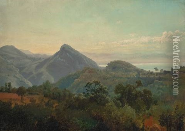 Norditalienische Landschaft Oil Painting - Ludwig Heinrich Theodor (Louis) Gurlitt