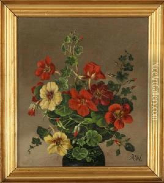 Still Life With Flowers In A Vase Oil Painting - Anna Westphal