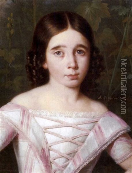 Retrato De Nina Oil Painting - Antonio Maria Esquivel Suarez de Urbina