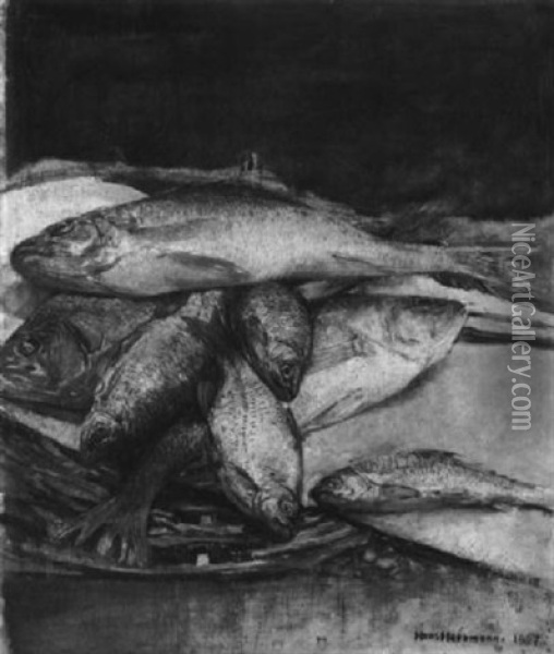 Fischstilleben Oil Painting - Hans Herrmann