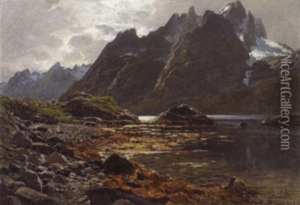 Am Raftsund Auf Den Lofoten (brako) Oil Painting - Karl Paul Themistocles von Eckenbrecher