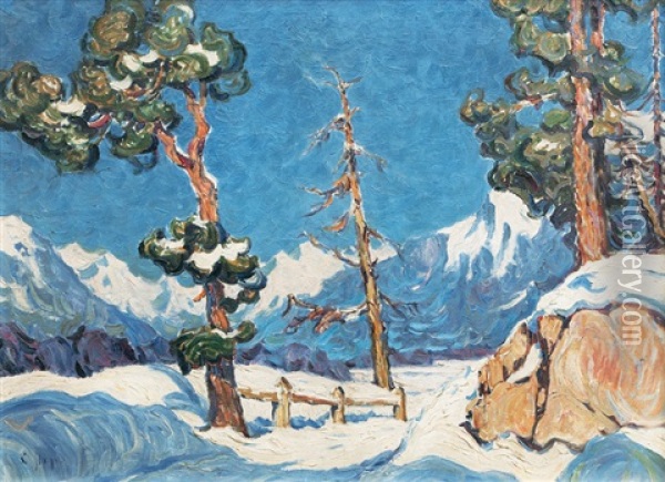 Morteratsch Glacier Oil Painting - Carl Arp