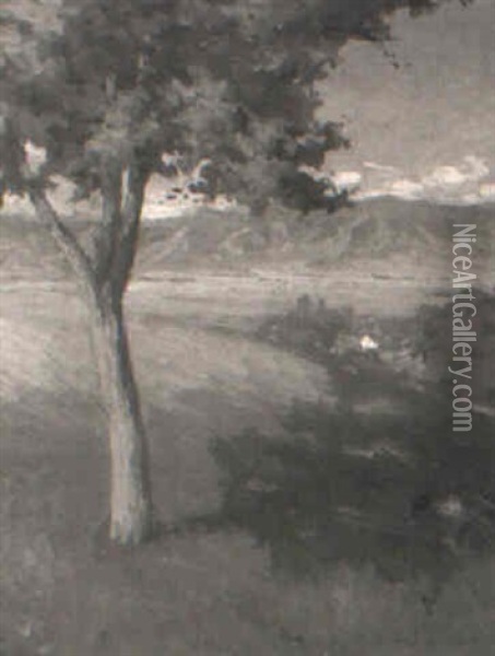 View From A Hillside Oil Painting - Jean Mannheim