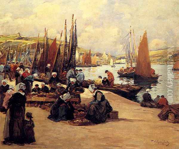 Sur Les Quais Audierne Oil Painting - Fernand Marie Eugene Legout-Gerard