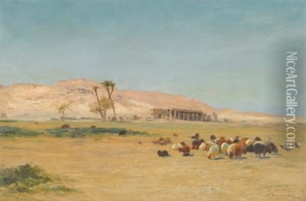 Egyptian Landscape Oil Painting - Joseph Farquharson