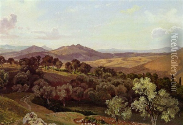 Fra Sabinerbjergene Oil Painting - August Heinrich Georg Schiott