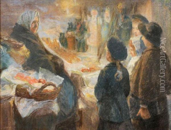 Market Scene Oil Painting - Artur Markowicz