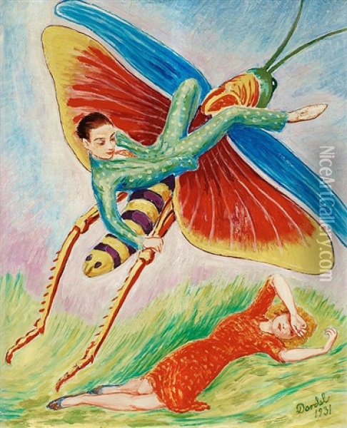 Grashoppan (the Grasshopper) Oil Painting - Nils Dardel