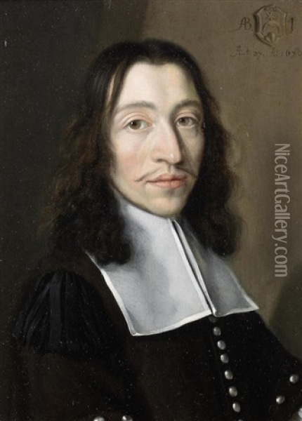 Portrait Of Pierre Piccand, Bust-length Oil Painting - Adriaen Backer