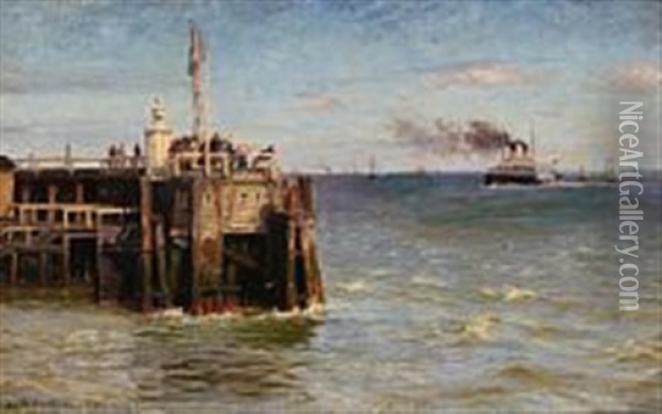 Die Alte Liebe Cuxhaven Oil Painting - Vilhelm Karl Ferdinand Arnesen