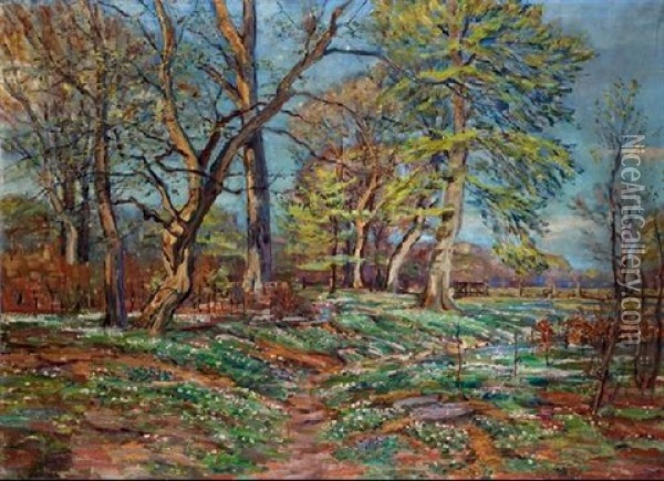 Paisaje Con Flores Oil Painting - Ricardo Maria Navarrete y Fos