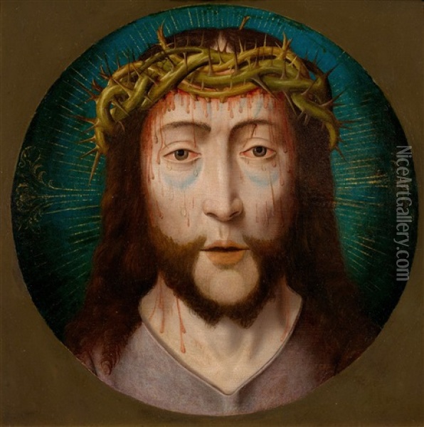 Christ With The Crown Of Thorns Oil Painting - Aelbrecht Bouts
