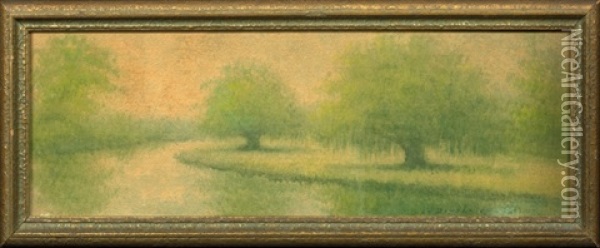 Oak Trees Along The Bayou Oil Painting - Alexander John Drysdale