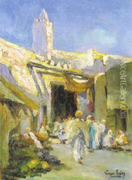 Entee Des Souks A Kairouan Oil Painting -  Lazare-Levy