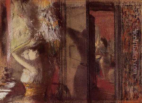 The Actresses Dressing Room Oil Painting - Edgar Degas