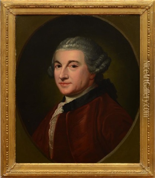 Portrait Of David Garrick Oil Painting - Benjamin van der Gucht