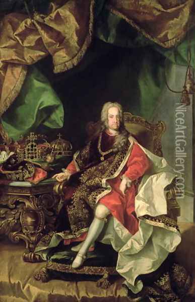 Emperor Charles VI Oil Painting - Johann-Gottfried Auerbach