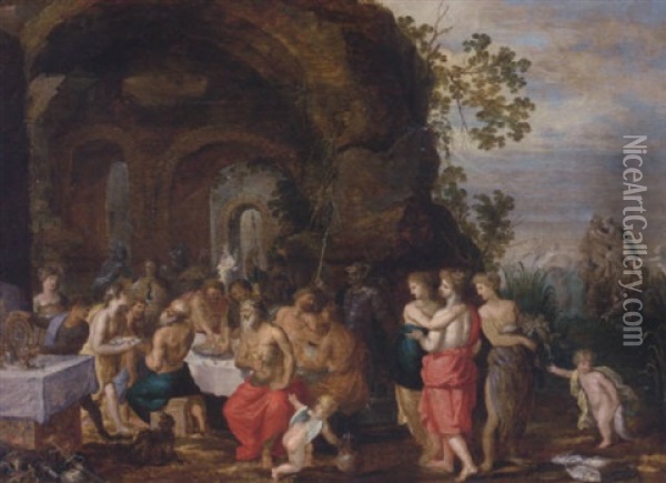 The Feast Of Achelous Oil Painting - Hendrik van Balen the Elder