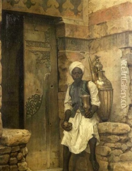 A Nubian Boy Oil Painting - Arthur von Ferraris