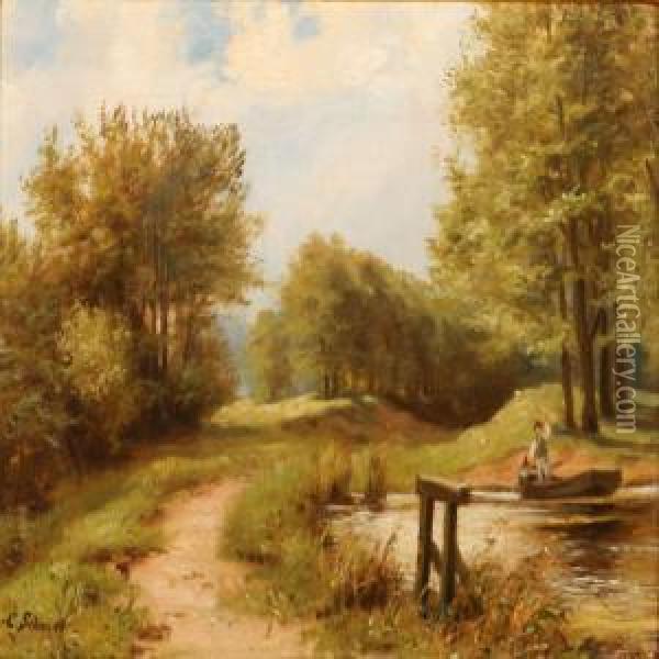 Forest Scene At Spring Time Oil Painting - Carl H.F. Schmidt