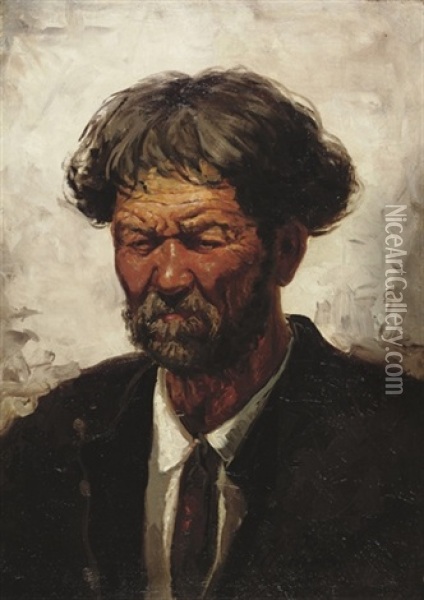 Portrait Of A Man Oil Painting - Ilya Repin
