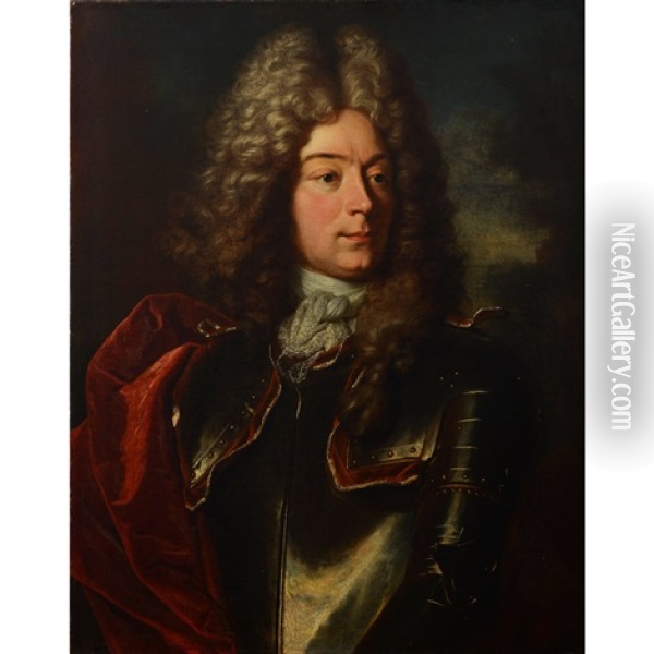 Portrait De Johannes Frisching (1668-1726) Oil Painting - Hyacinthe Rigaud