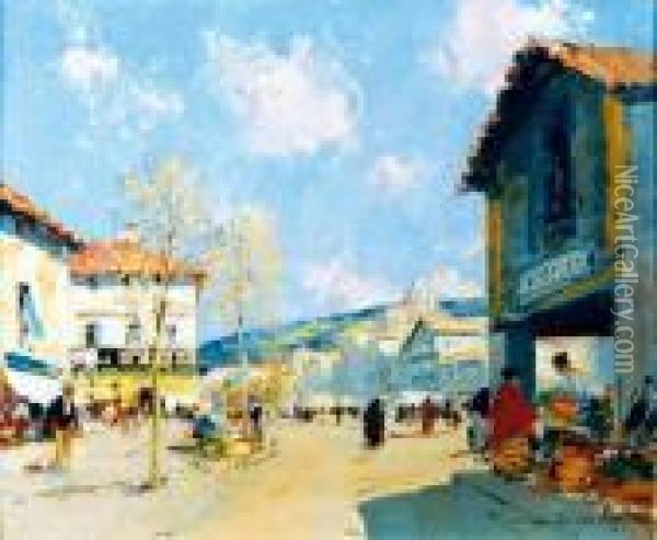 Place Du Marche Oil Painting - Paul Emile Lecomte