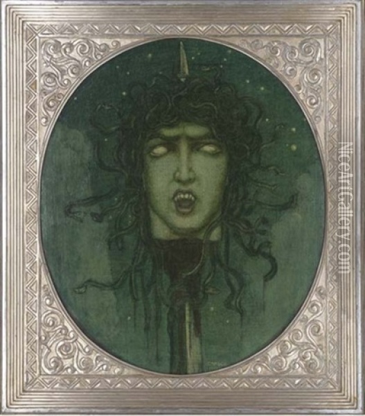 Head Of Medusa Oil Painting - Glauco Cambon