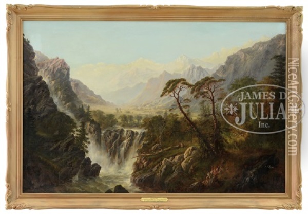 The Great Falls Oil Painting - Alexander Francois Loemans