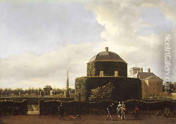 The Huis ten Bosch Seen from the Side Oil Painting - Jan Van Der Heyden